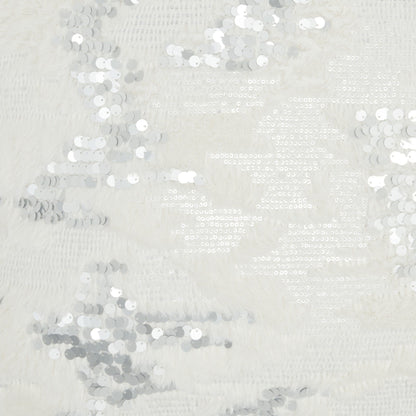 Sequined White  Accent Throw Pillow
