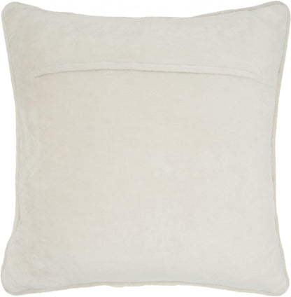 20" Ivory With Bling Quilted Velvet Throw Pillow
