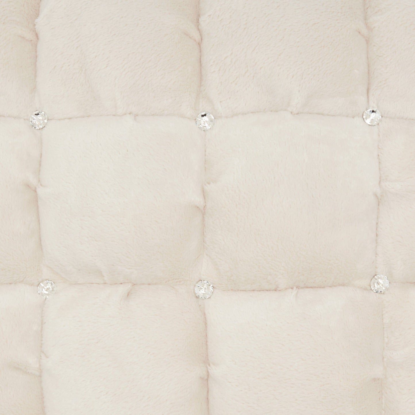 20" Ivory With Bling Quilted Velvet Throw Pillow
