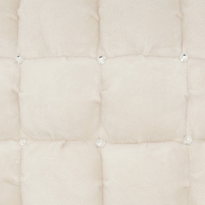 20" Ivory With Bling Quilted Velvet Throw Pillow