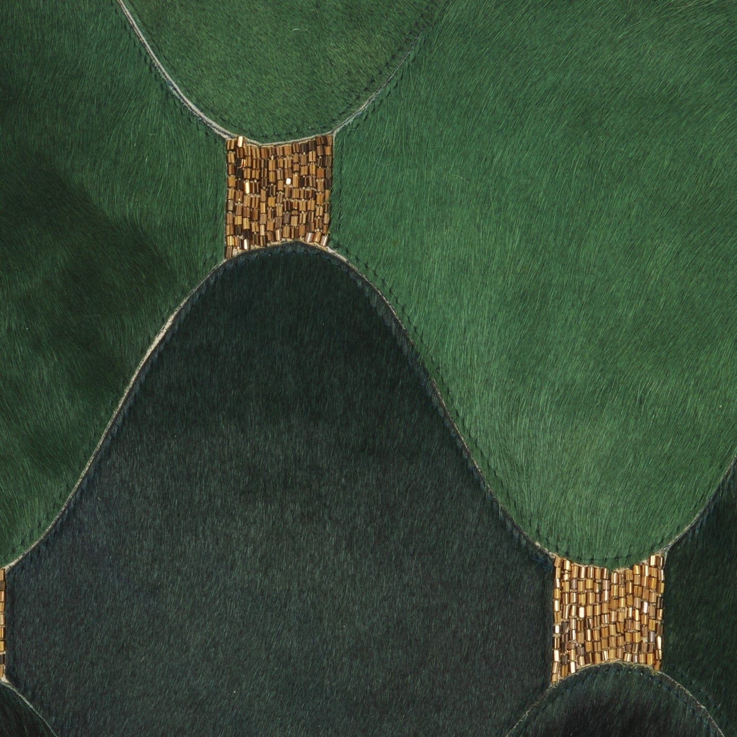 Green And Gold Diamonds Cowhide Throw Pillow