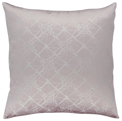 Light Pink Silver  Patterned Throw Pillow