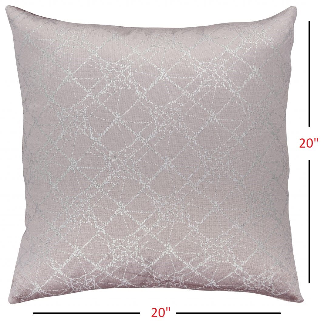Light Pink Silver  Patterned Throw Pillow