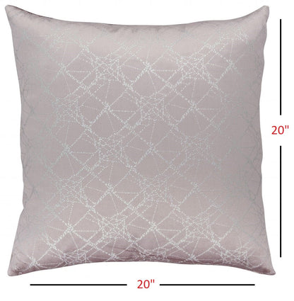 Light Pink Silver  Patterned Throw Pillow