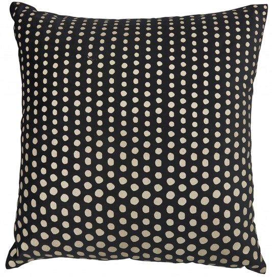 Black And Gold Polka Dot Throw Pillow
