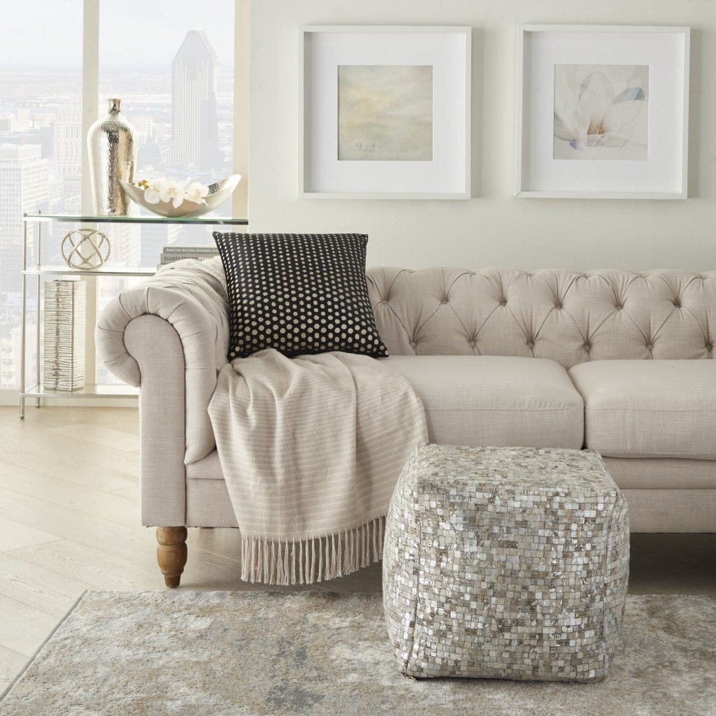 Black And Gold Polka Dot Throw Pillow