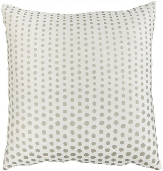 White And Silver Polka Dot Throw Pillow