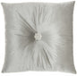 Light Gray Center Beaded Tuft Throw Pillow