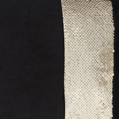 Black Throw Pillow With Sequin Stripe