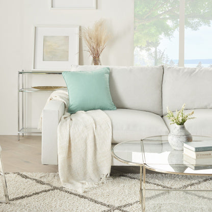 Teal Green Velour Throw Pillow