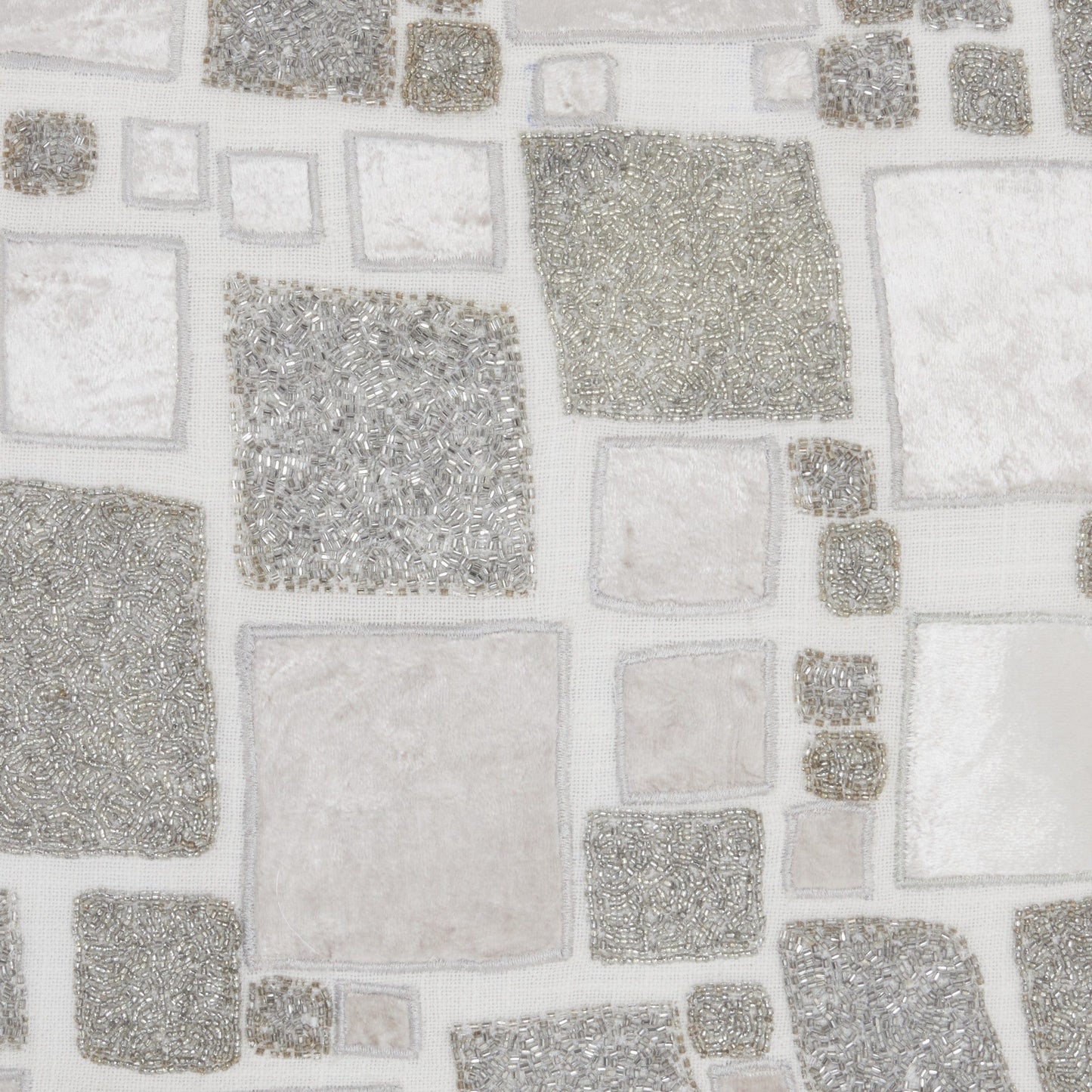 White And Silver Square Pattern Throw Pillow