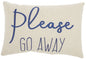 Please Go Away Blue Lumbar Throw Pillow
