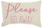 Please Go Away Pink Lumbar Throw Pillow