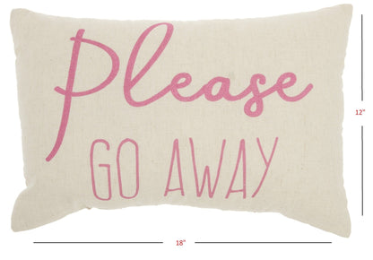 Please Go Away Pink Lumbar Throw Pillow