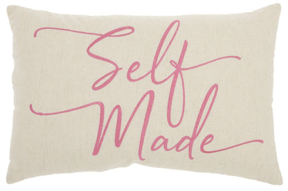 Self Made Pink Decorative Lumbar Throw Pillow
