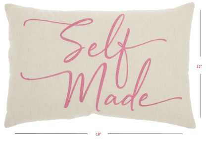 Self Made Pink Decorative Lumbar Throw Pillow
