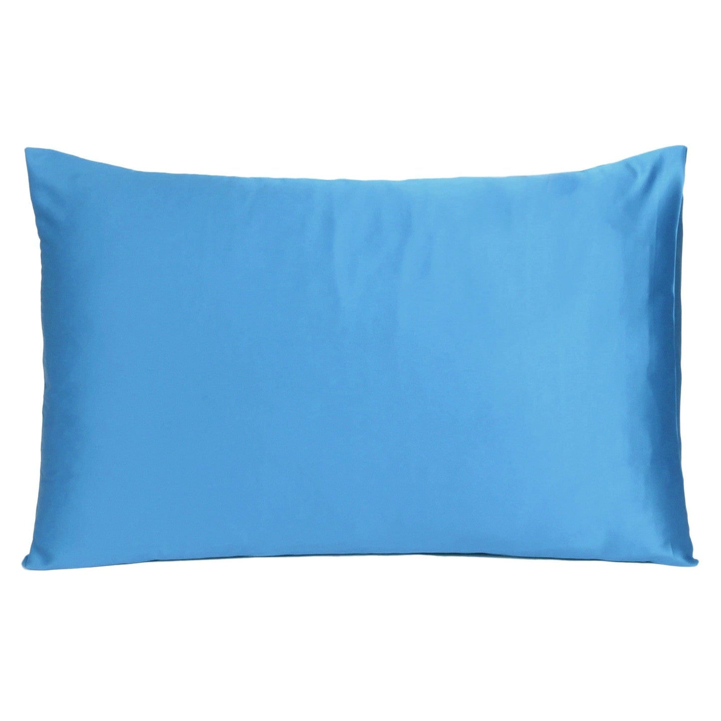Bright Blue Dreamy Set Of 2 Silky Satin King Pillowcases