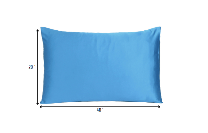 Bright Blue Dreamy Set Of 2 Silky Satin King Pillowcases
