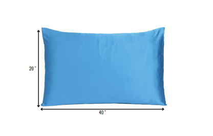 Bright Blue Dreamy Set Of 2 Silky Satin King Pillowcases