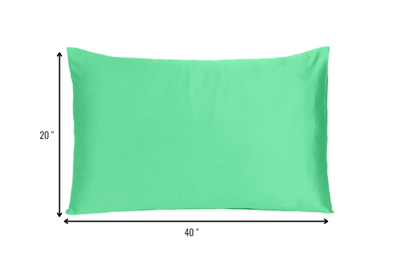 Green Dreamy Set Of 2 Silky Satin King Pillowcases
