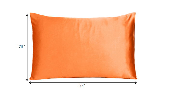 Orange Dreamy Set Of 2 Silky Satin Standard Pillowcases