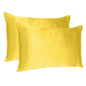 Lemon Dreamy Set Of 2 Silky Satin Queen Pillowcases