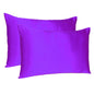 Bright Purple Dreamy Set Of 2 Silky Satin Queen Pillowcases