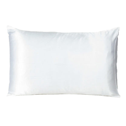 White Dreamy Set Of 2 Silky Satin Queen Pillowcases