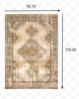 2’ X 8’ Gray And Beige Aztec Pattern Runner Rug