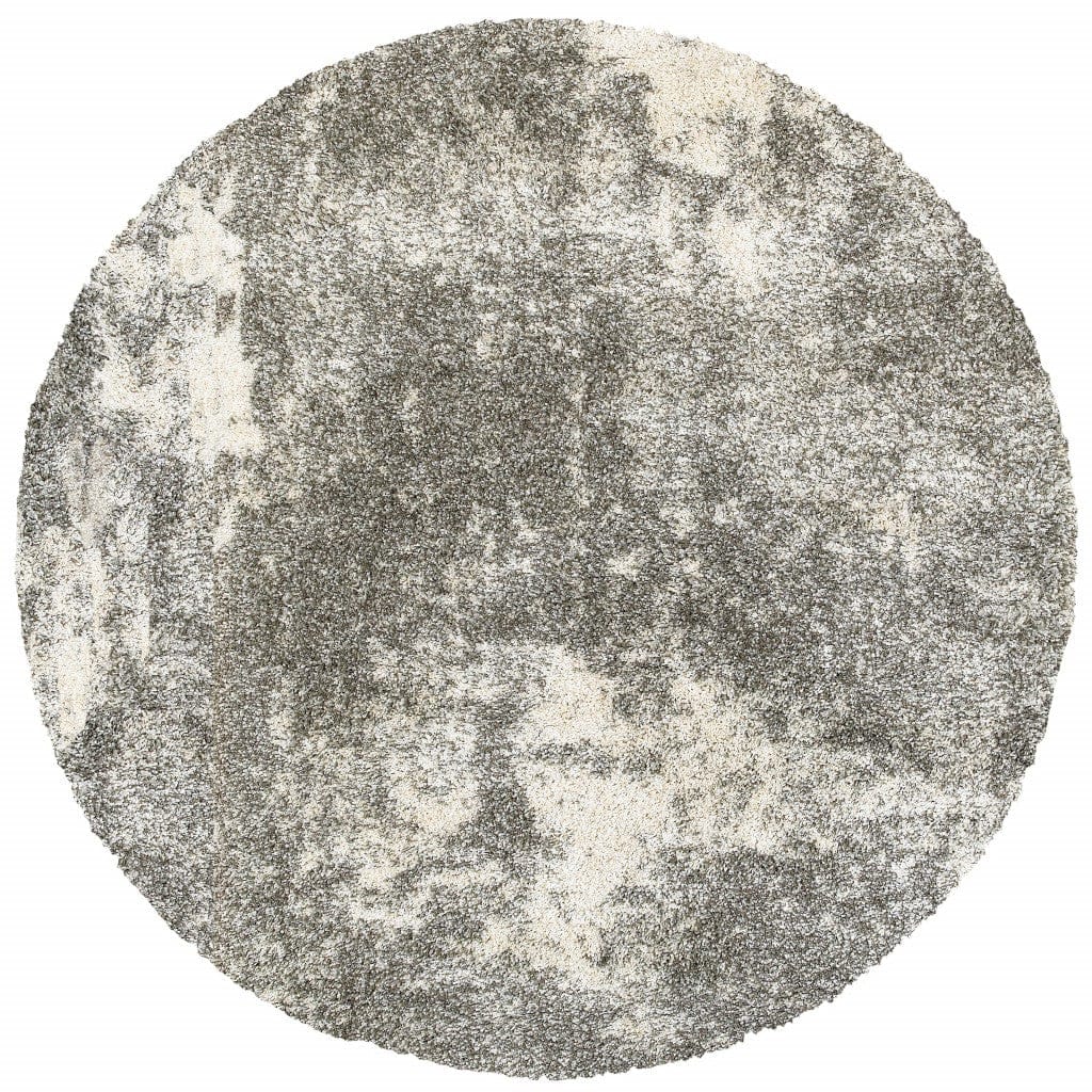 2’ X 3’ Gray And Ivory Distressed Abstract Scatter Rug