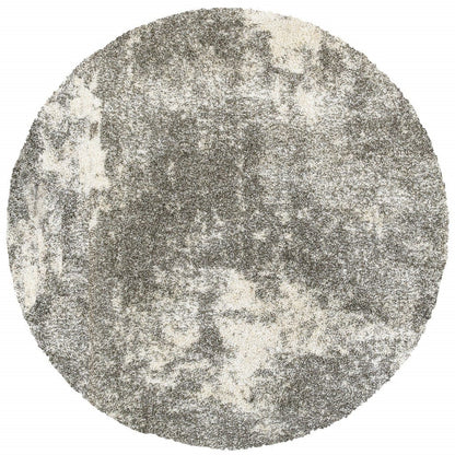 2’ X 3’ Gray And Ivory Distressed Abstract Scatter Rug