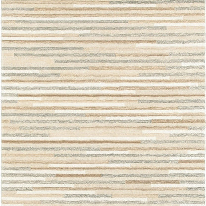 3’ X 8’ Beige And Gray Eclectic Linesrunner Rug