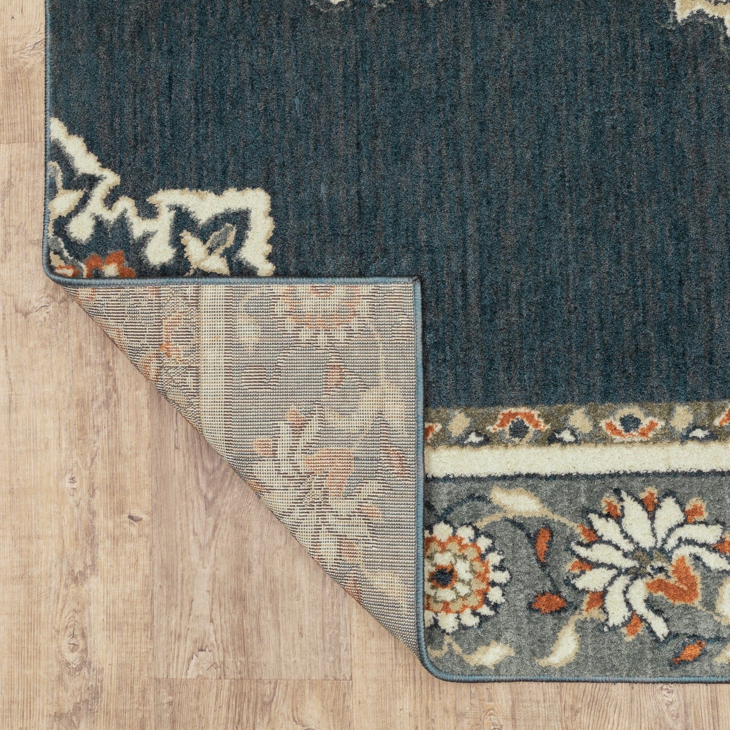 2’ X 7’ Blue And Beige Floral Medallion Indoor Runner Rug