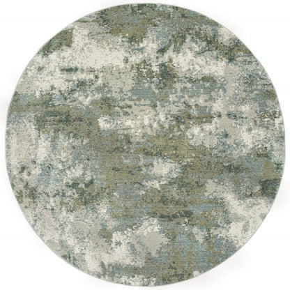 2’ X 3’ Blue And Sage Distressed Waves Indoor Scatter Rug