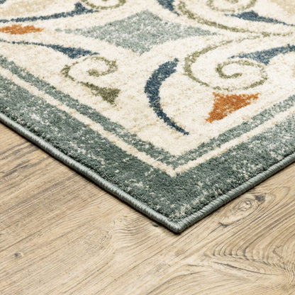 10’ X 13’ Gray And Beige Medallion Indoor Area Rug
