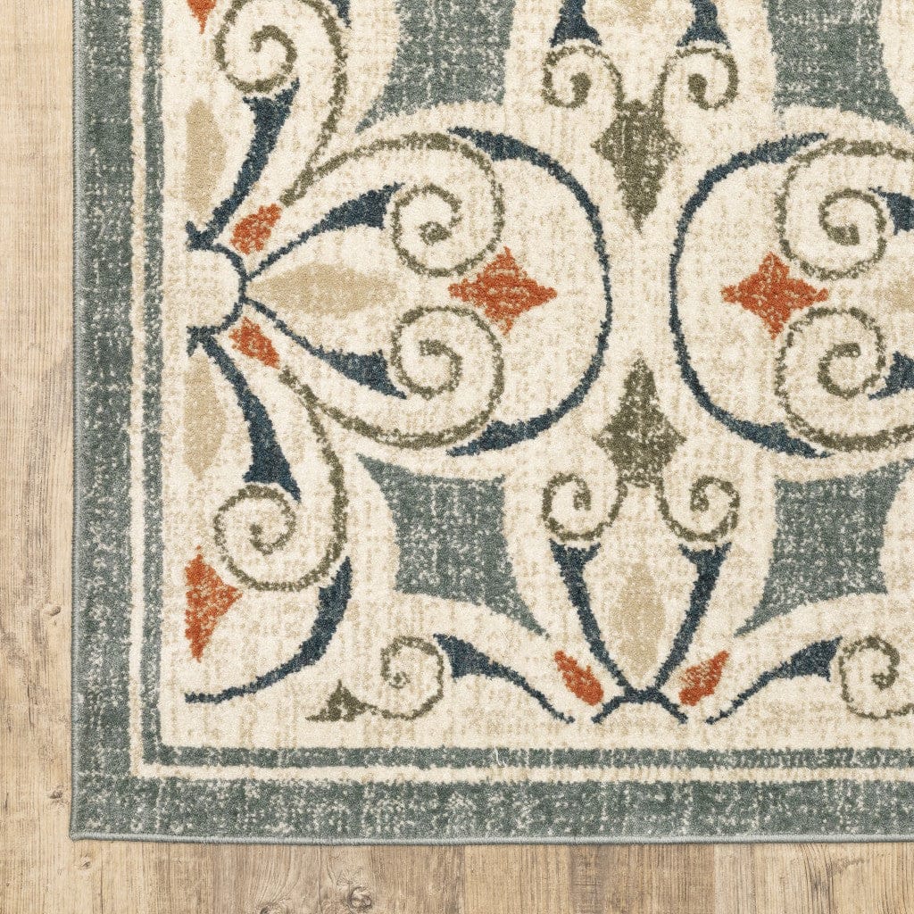 10’ X 13’ Gray And Beige Medallion Indoor Area Rug