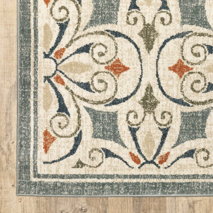 10’ X 13’ Gray And Beige Medallion Indoor Area Rug