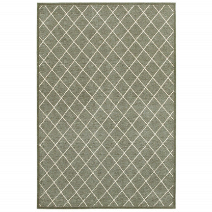 4’ X 6’ Gray And Ivory Diamond Indoor Area Rug