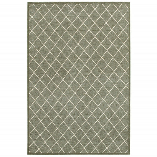 4’ X 6’ Gray And Ivory Diamond Indoor Area Rug