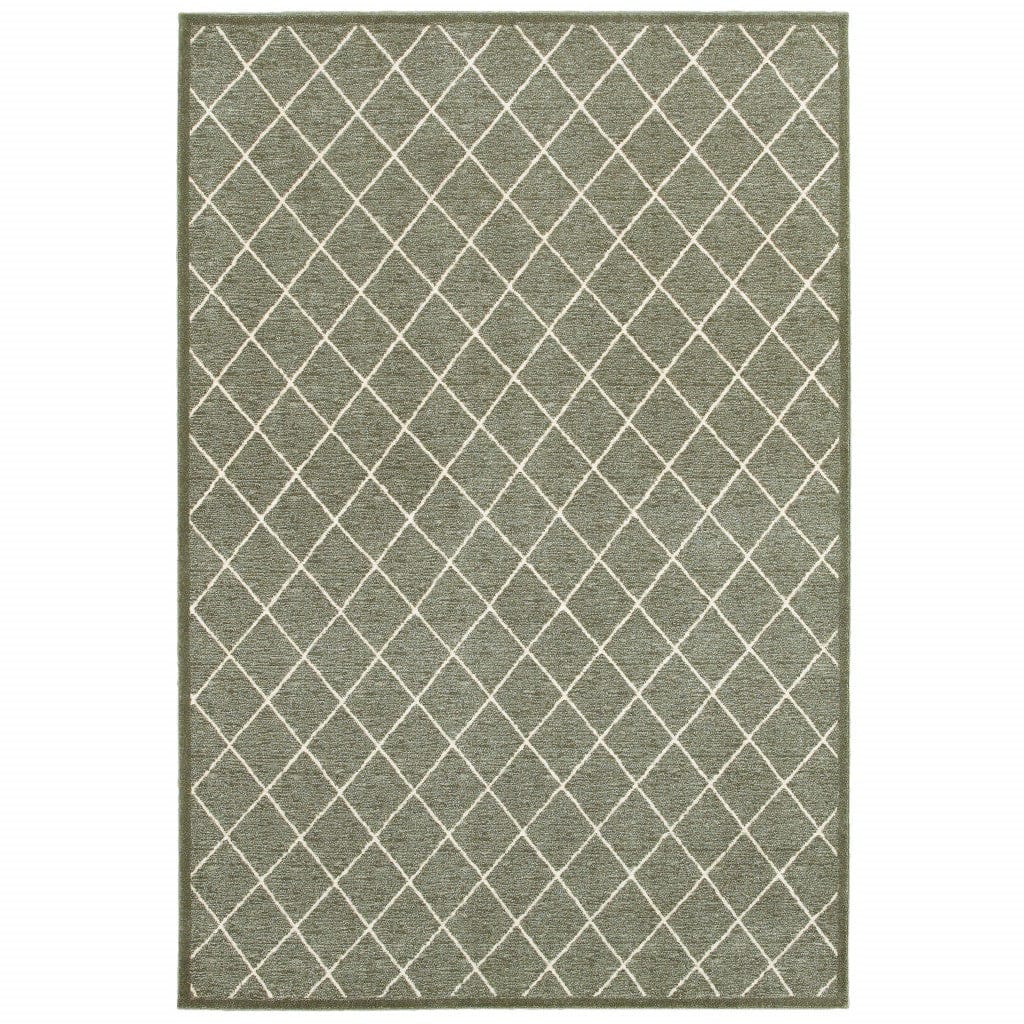 4’ X 6’ Gray And Ivory Diamond Indoor Area Rug