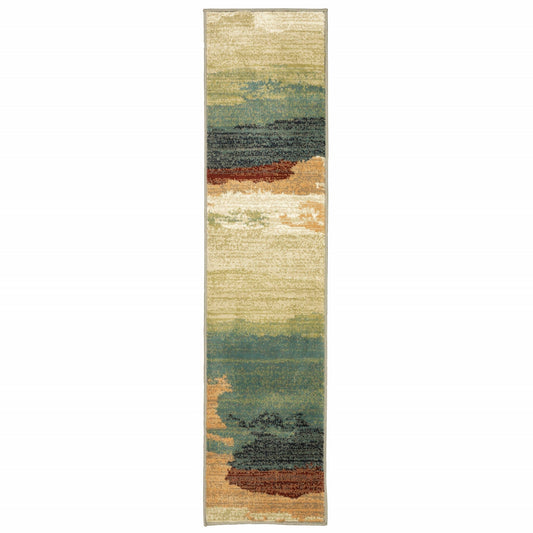 2’ X 8’ Modern Abstract  Indoor Runner Rug