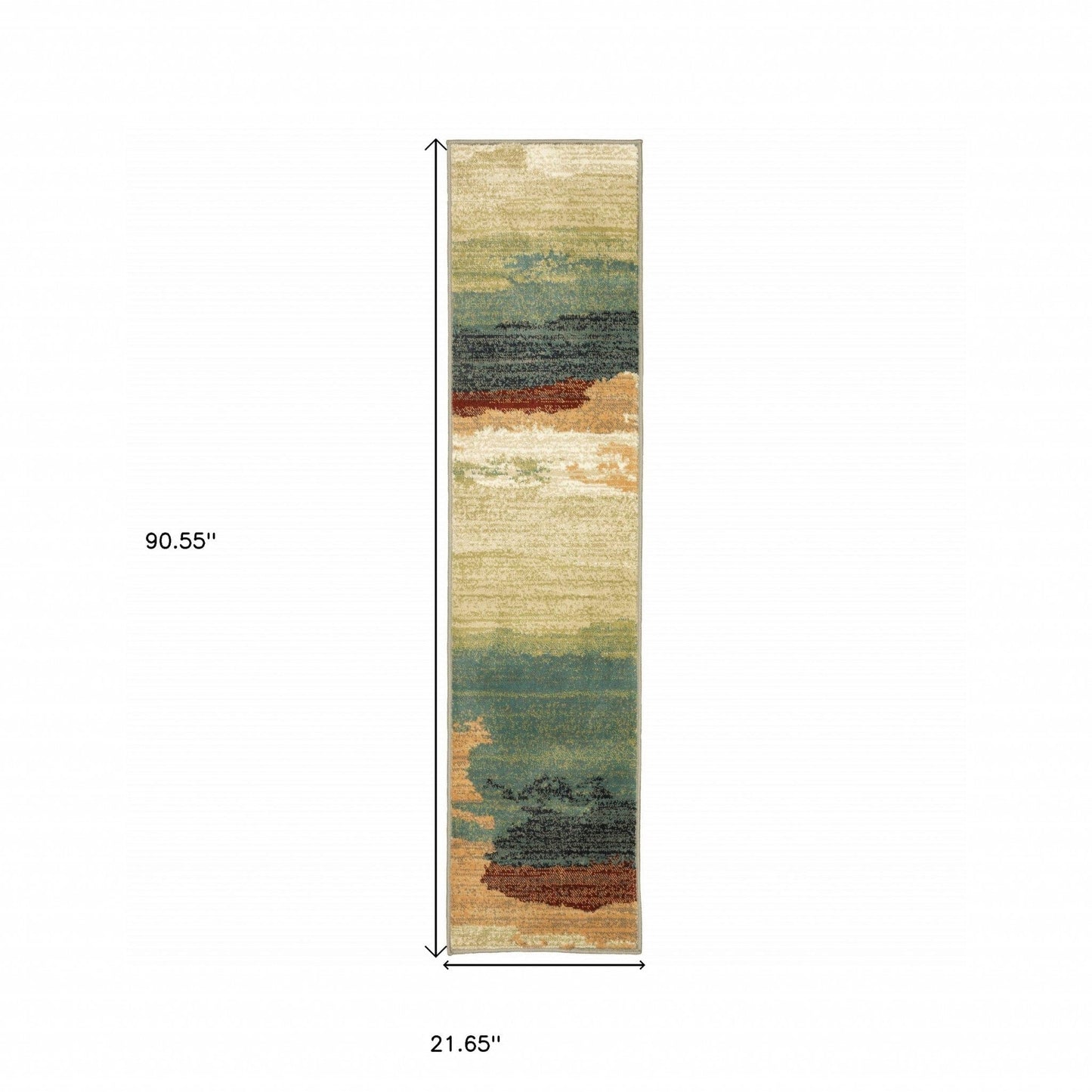 2’ X 8’ Modern Abstract  Indoor Runner Rug