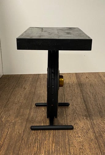 Black And Gold Wheel Accent Table