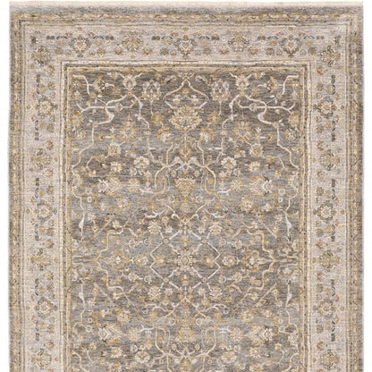 7' X 10' Beige Grey Machine Woven Oriental Indoor Arean Rug