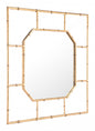 26" Gold Octagonal in a Square Faux Bamboo Wall Mounted Accent Mirror