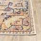 5’X8’ Blue And Orange Tribal Area Rug