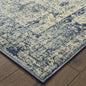 2’X8’ Ivory And Blue Oriental Runner Rug