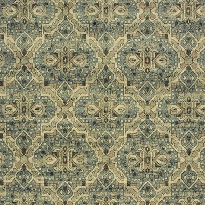 5’X8’ Ivory And Blue Geometric Area Rug