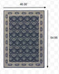 2’X8’ Navy And Gray Floral Ditsy Runner Rug