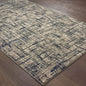 2’X8’ Gray And Navy Abstract Runner Rug
